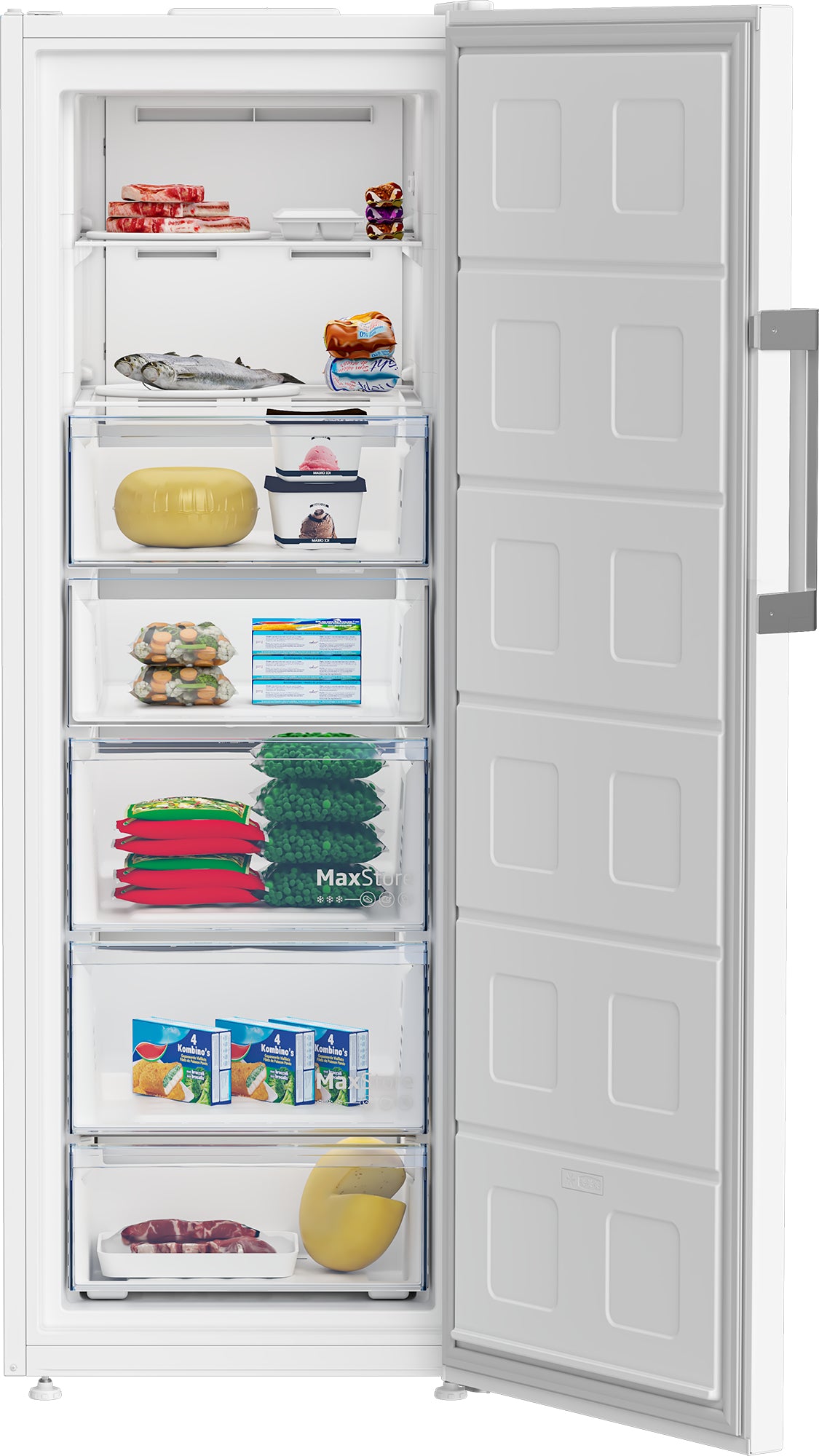 Congélateur armoire - BEKO - B3RFNE294W - Classe E - 260 L - Froid ventilé - Ecran - 14,9 kg/24h - 186x59,7x70,9 - Blanc