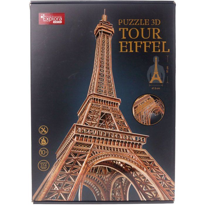 Puzzle 3D - Tour Eiffel - EXPLORA - 540041 - 314 pieces - Niveau 10 - Maquette - Des 10 ans