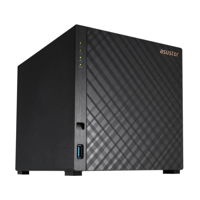 Serveur NAS - ASUSTOR - AS1204T - 4 baies - 1 Go DDR4