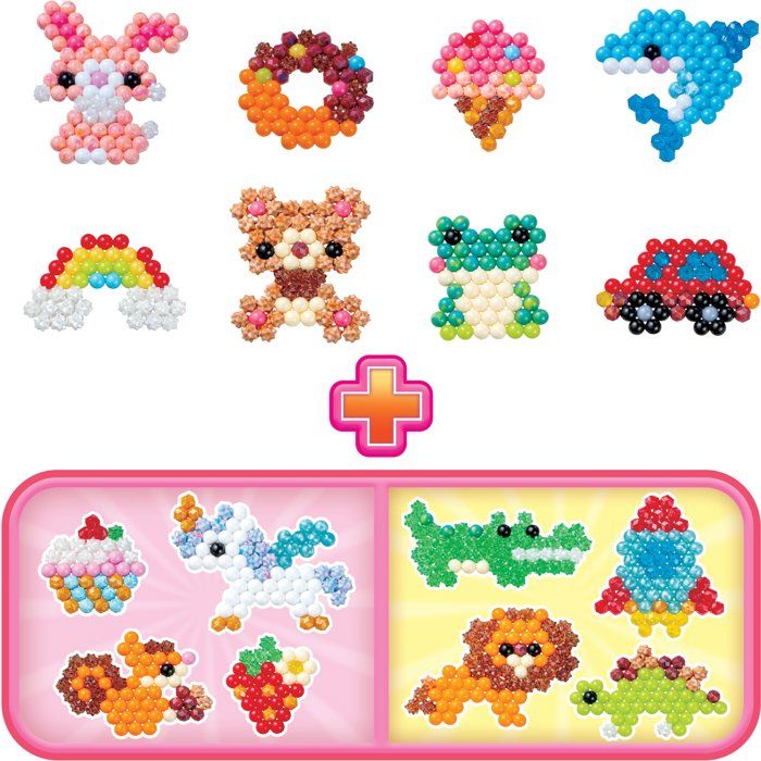 Aquabeads L'atelier d'initiation, Coffret 900 perles de 25 couleurs, perles qui collent avec de l'eau, 35087, Des 4 ans