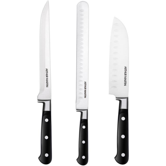 Set de couteaux - ARTHUR MARTIN - AMC1586 - Ensemble de couteaux - 3 pieces - Noir