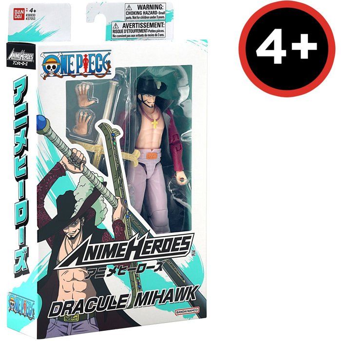 Figurine Anime Heroes articulée - BANDAI - One Piece - Dracule Mihawk oeil de Faucon - 17 cm