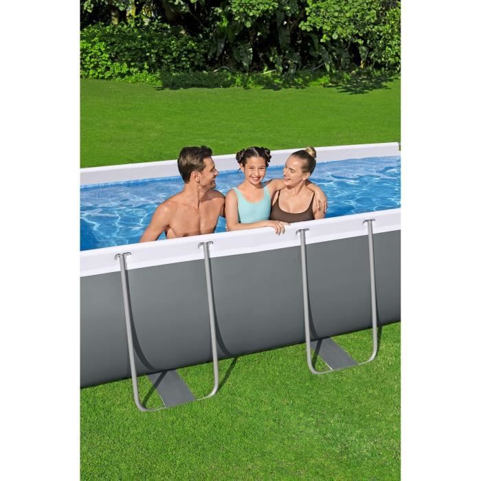 Kit Piscine hors sol tubulaire BESTWAY - Steel Pro Max - 404 x 201 x 100 cm - Rectangulaire (Filtre à cartouche, échelle)