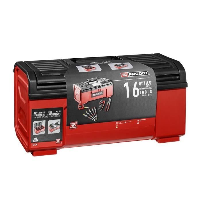 Boite a Outils - FACOM - BP.C19NCM1PB + 16 Outils (Livré avec 5 Tvis Protwist + 9 Clés mâles + 1 pince multiprise + 1 Mesure