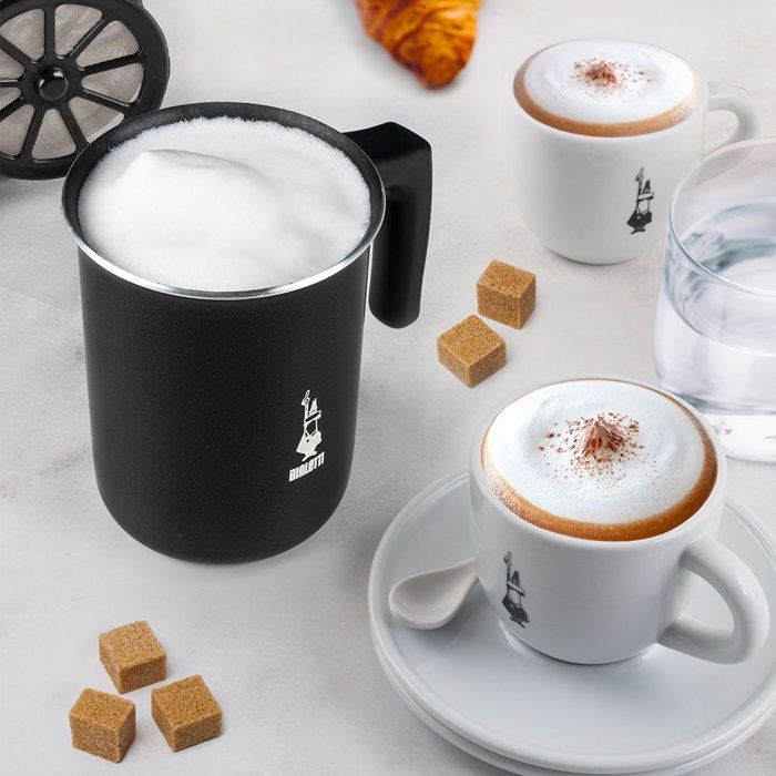 Mousseur a lait manuel - BIALETTI - PERFETTO CREMA - 160 ml - Noir