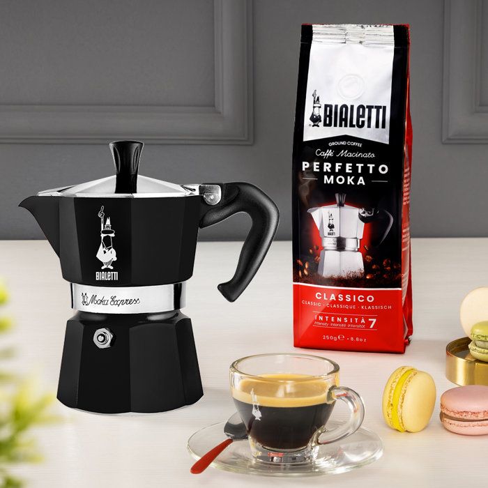 Cafetiere italienne - BIALETTI - Moka Express - Tous feux sauf induction - 6 tasses - 300 ml - Noir