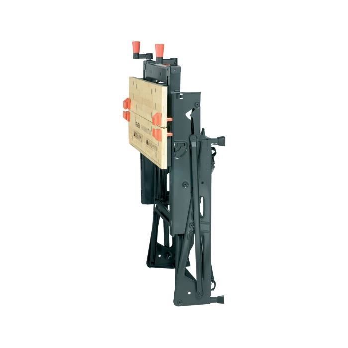 Etabli etau pliable - BLACK+DECKER - WM550-XJ - 2 mâchoires en bambou - charge maximale de 250 kg