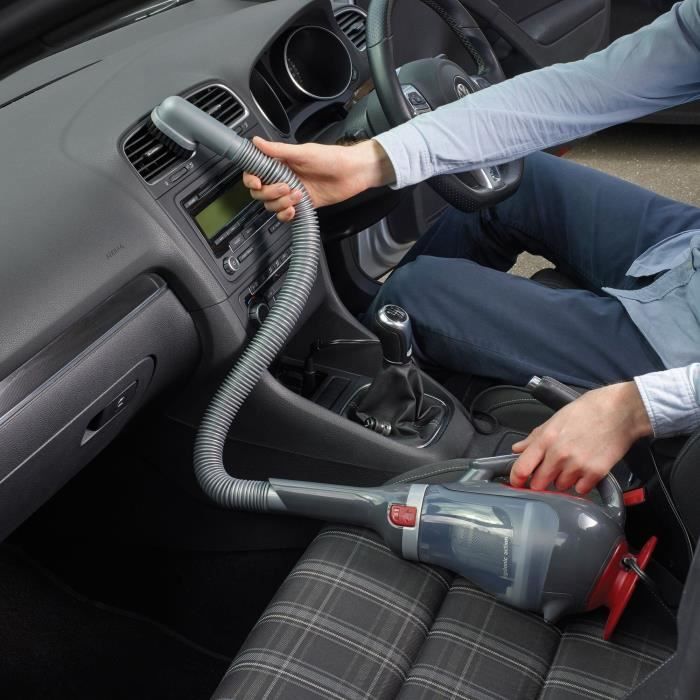 Aspirateur a main spécial voiture - BLACK & DECKER ADV1200-XJ - 12,5 AW - 12V - Prise allume cigare - Rouge / Gris