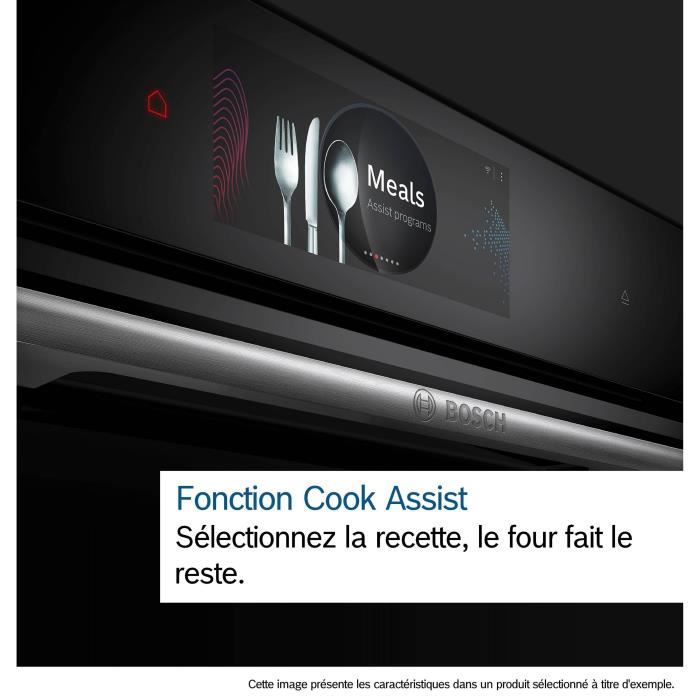 Four intégrable combi vapeur - BOSCH HRG7764B1 - 71L - Pyrolyse - Écran TFT tactile