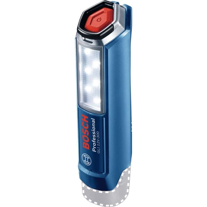 Lampe Bosch Professional GLI 12V-300 sans batterie 6 LEDS - 300 lumens - jusqu'a 9h d'éclairage - 06014A1000