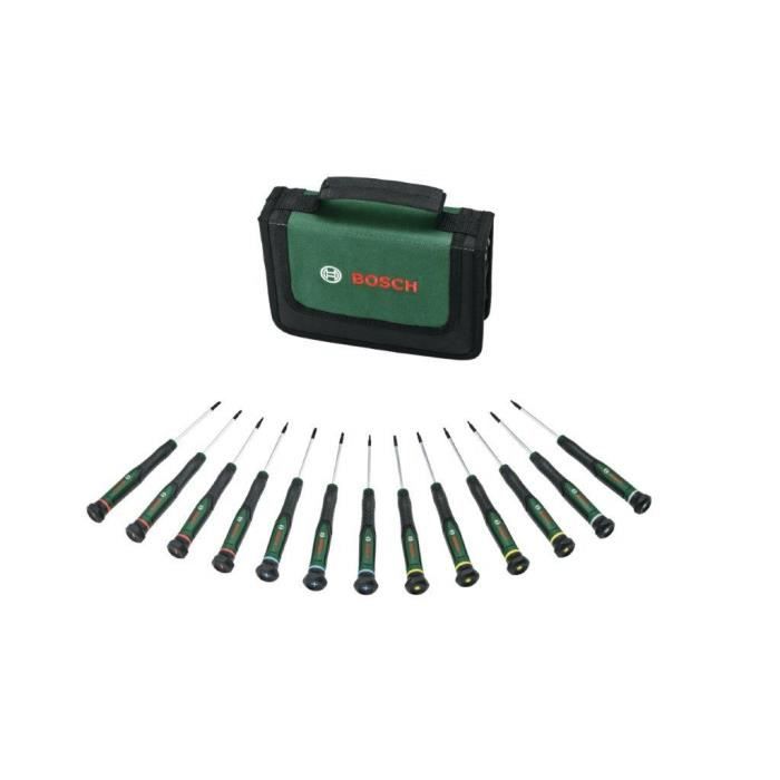 Bosch Set de tournevis 13 pcs (pour bricolage/modélisme/artisanat embouts précis et magnétiques PH/TX/HEX/SL)