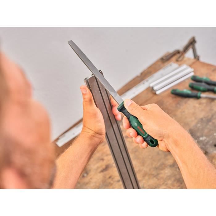 Bosch Set de 3 râpes (râpes a bois robustes plates/rondes/demi-rondes acier au carbone dur)