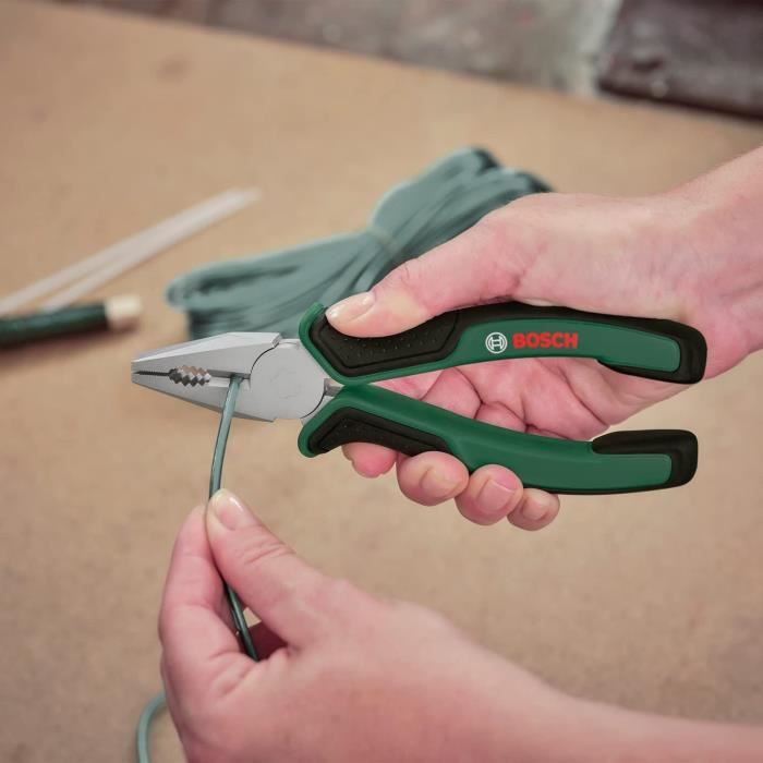 Bosch Home and Garden - Set de 3 pinces (universelle, a bec long, coupante diagonale endurantes ergonomiques)