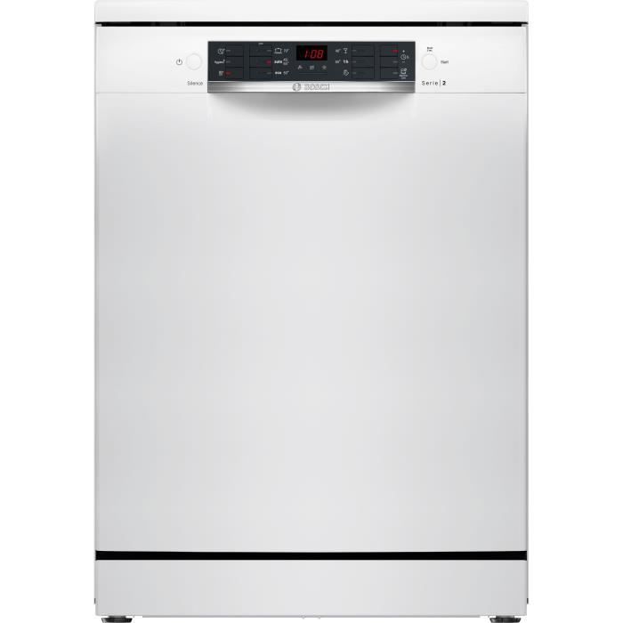 Lave-vaisselle pose libre BOSCH SMS26AW01F SER2 - 12 couverts - Induction - L60cm - 48 dB - Blanc