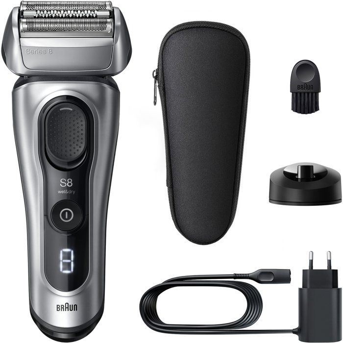 Rasoir électrique BRAUN Series 8 - Noir - Autonomie 60 minutes - Charge rapide 5 minutes