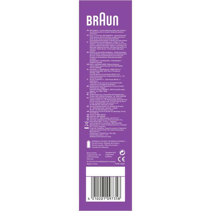 Braun FaceSpa 810 Épilateur Électrique Femme Visage et Épilation, Brosse Nettoyante, Pour Épilation et Nettoyage Du Visage