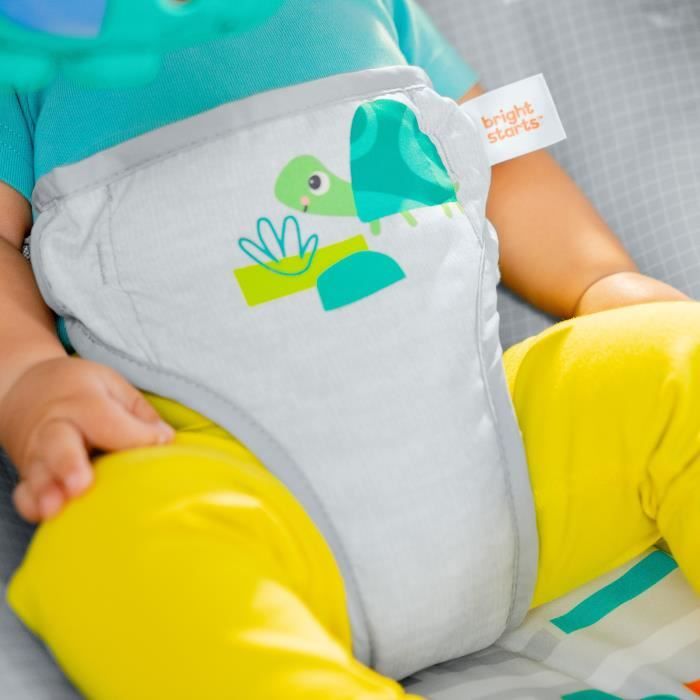 BRIGHT STARTS Transat pour bébé Animaux, Vibrations apaisantes, Arche d'éveil avec jouets interactifs, cadeau bébé