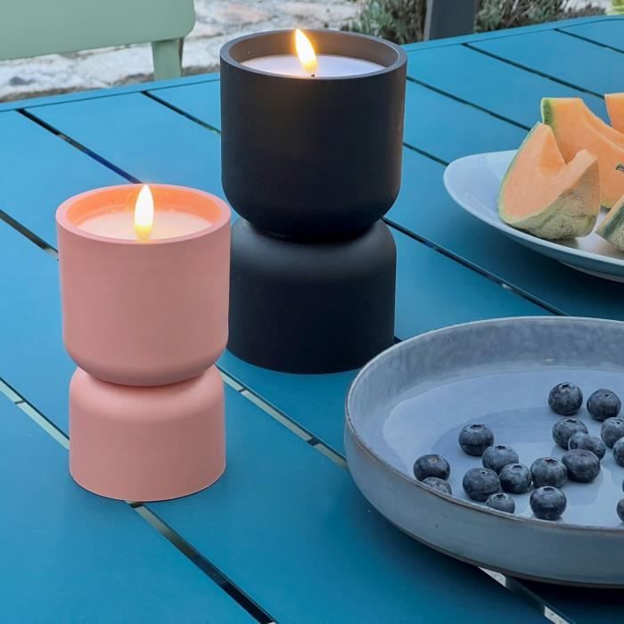 Lampe de table d'extérieur - BRILLIANT - LOVERE - Forme bougie - Plastique - 3 W - Terre cuite