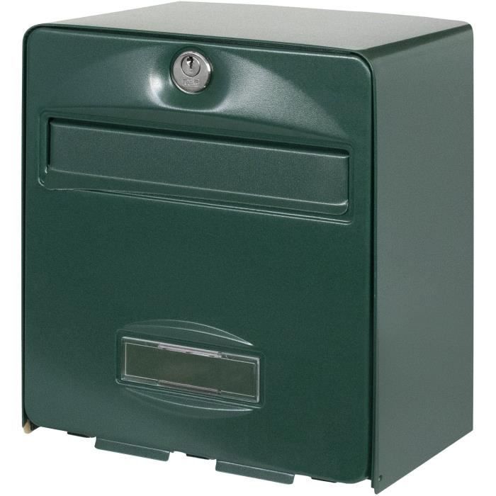 BoÓte aux lettres BURG WACHTER BALTHAZAR MINI 1 Porte - Murale - Acier galvanisť - Ouverture totale - Vert - Fabriquť en France