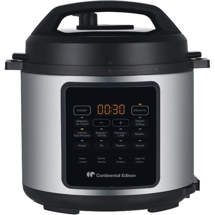 Multicuiseur Autocuiseur sous pression - CONTINENTAL EDISON - CEMCSP10006L - 6 L - 1000 W - Noir et inox