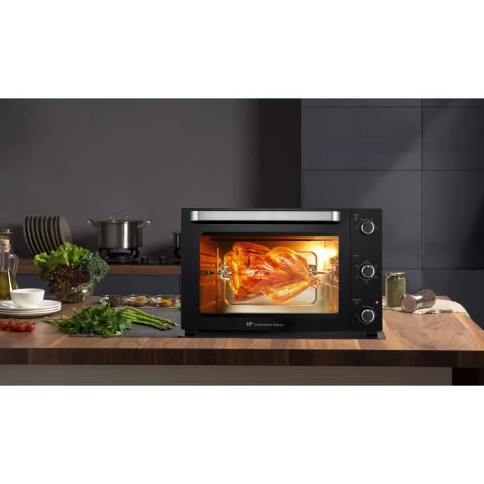 Minifour électrique - Chaleur tournante - CONTINENTAL EDISON - CEMF60B3 - Noir - L60 x H39 x P 48 cm