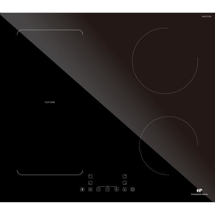 CONTINENTAL EDISON Table induction 4 zones CETI4ZFLEX3 - Flex - 7200W - 4 boosters - noir