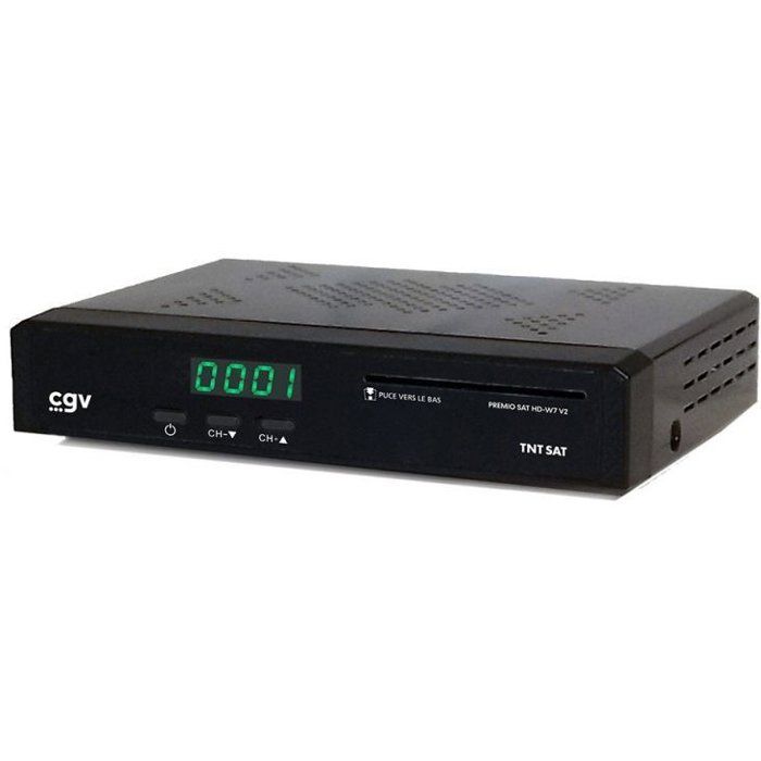 Récepteur satellite HD - CGV - PREMIO SAT HD W7 V2 - TNT SAT - Compatible camping car - Sortie audio numérique coaxiale