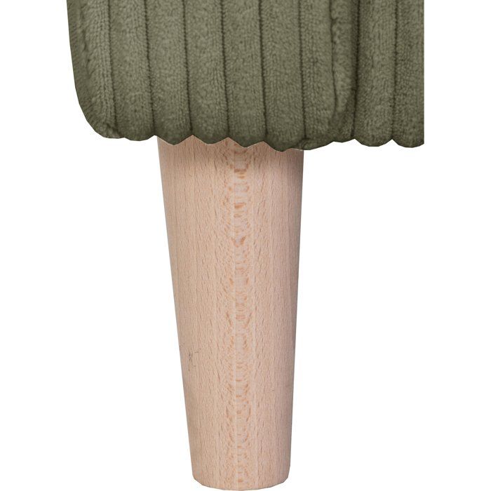 Canapé d'angle fixe - 3 places - CHIPY - Tissu Lincoln Kaki - Pieds bois nature - 192 x 82 x 138 cm