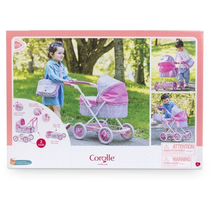 Accessoires poupons - COROLLE - Landau Floral - pour poupons 36 a 52 cm - des 3 ans