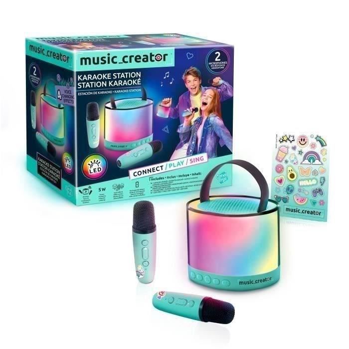 Mini Station Karaoké - Enceinte lumineuse avec 2 microphones sans fil Music Creator - INF 044 Canal Toys