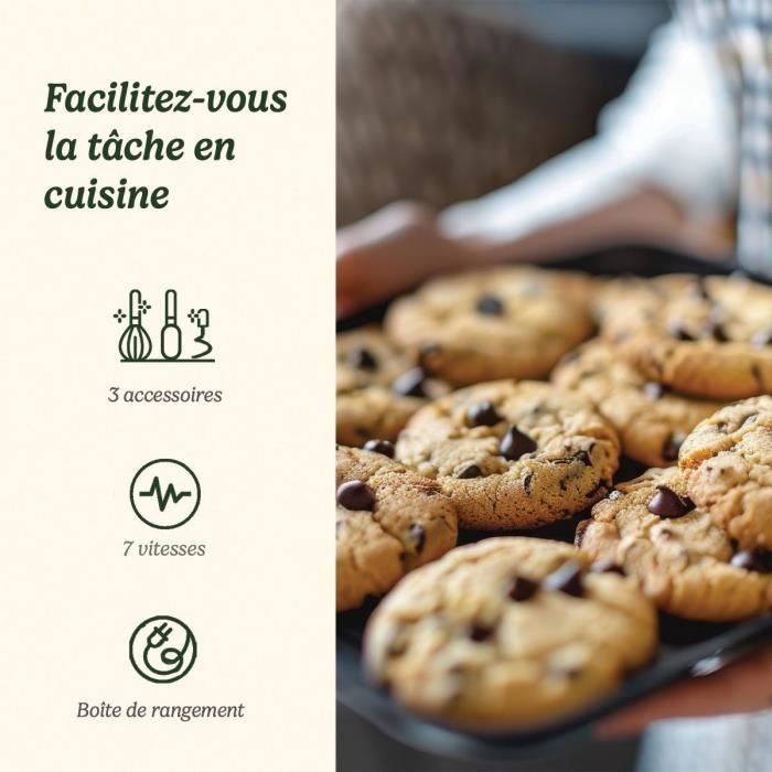 Batteur électrique - CUISINART - HM7U/E POWER ADVANTAGE 7 Speed - 200 W - 7 vitesses - Blanc