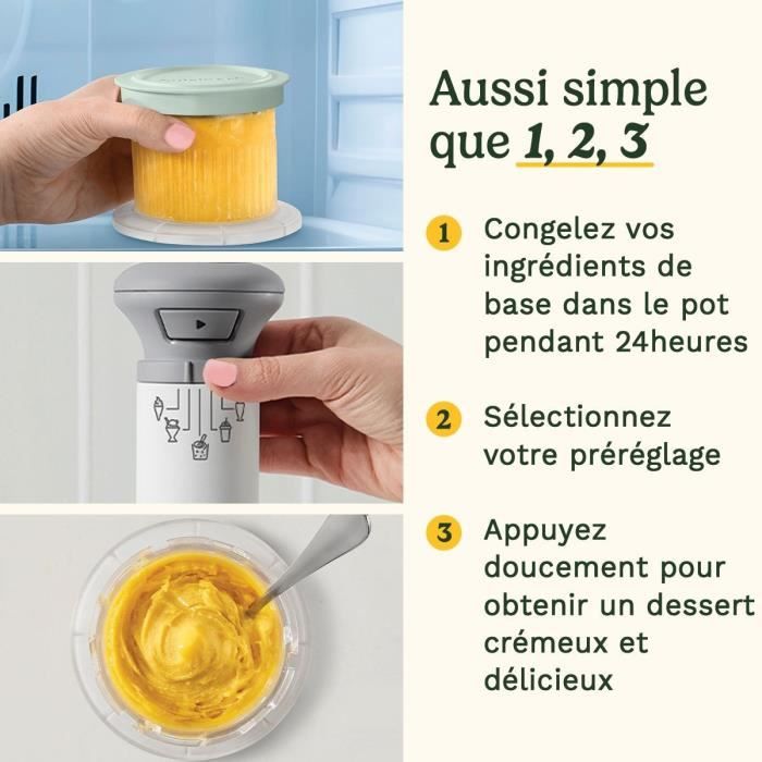 Machine a glace CUISINART - ICEFD10E - Capacité 3 x 240ml - 250W