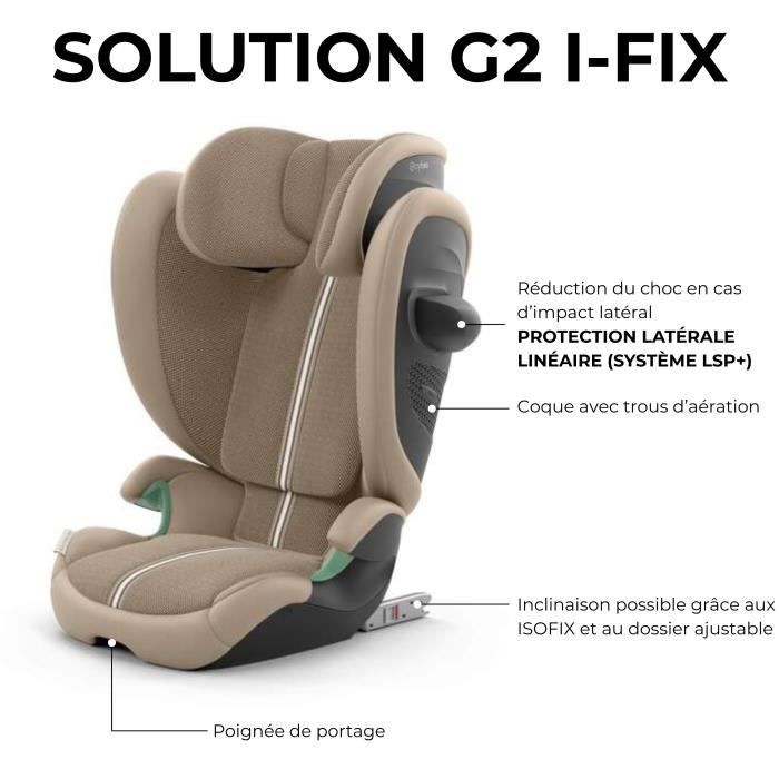 Siege auto Cybex Gold Solution G2 I-FIX 3 a 12 ans - 15 a 50 kg - 100 a 150 cm PLUS Almond Beige | beige