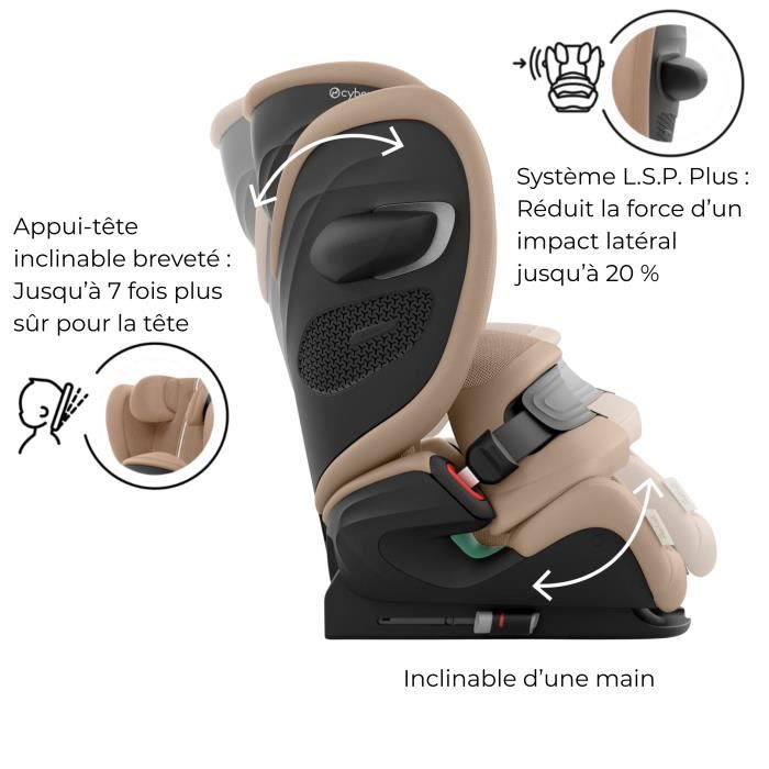 Siege auto Pallas G i-size Cybex Gold 76 a 150 cm - 9 a 50 kg - 15 mois a 12 ans - Almond beige (Plus)