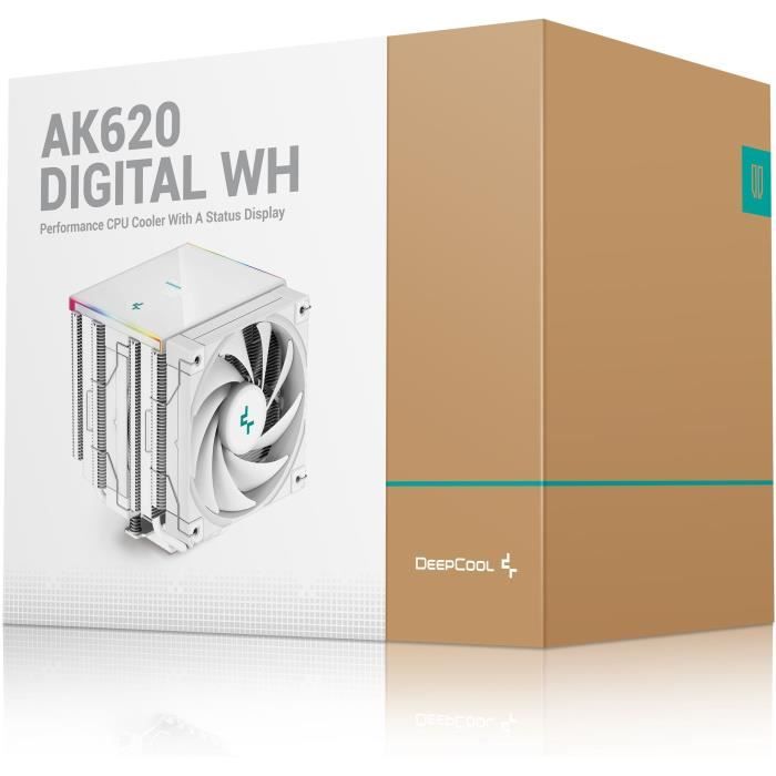 Ventirad CPU - DEEPCOOL AK620 Digital - Ventilateur 2x 120 mm - Blanc