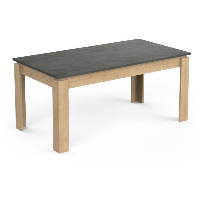 Table a manger seule AUSTIN - 6 personnes - Décor chene Hamilton et Sidewalk - L179 x P 90 x H 77 cm - DEMEYERE