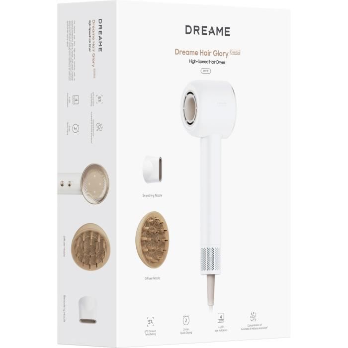Sčche-cheveux - DREAME - GLORY COMBO - Professionnel - Séchage rapide - Léger - 1600 W