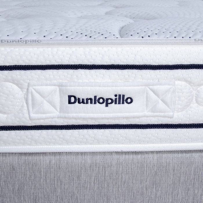 Ensemble matelas sommier 160x200 (2x80)marque DUNLOPILLO Hauteur 21 cm- Latex -7 zones - Soutien Équilibré - Fabriqué en France