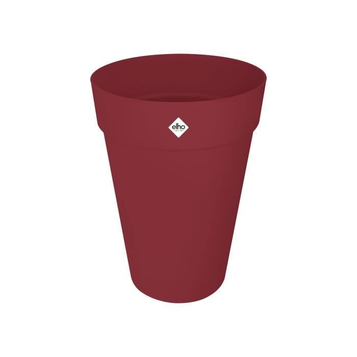 ELHO Pot de fleurs Loft Urban Rond - Haut 42 - Rouge - Ř 42 x H 56 cm - Extérieur - 100% recyclé