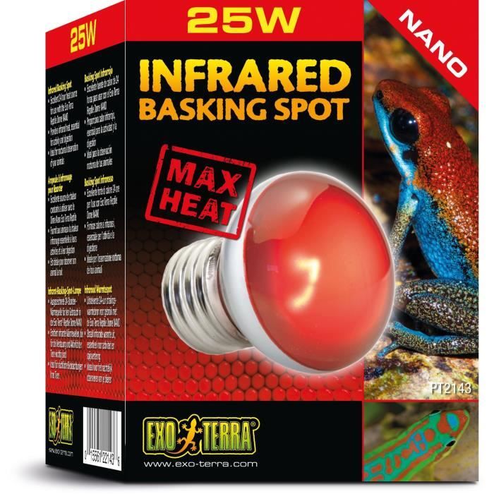 Lampe pour terrarium - Exo Terra - Basking Spot Nano 25W - Blanc - Eclairage - Reptile