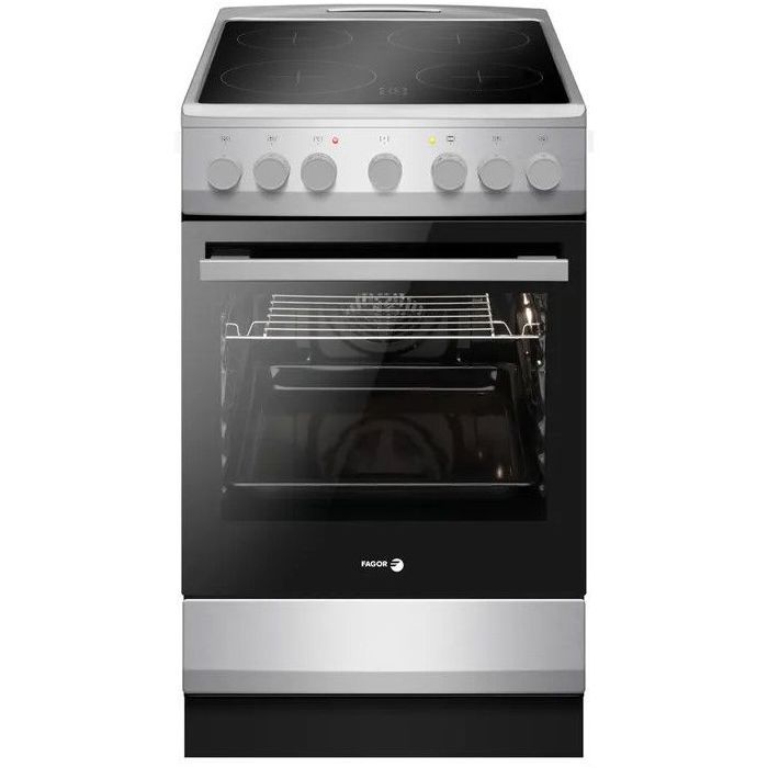 Cuisiniere vitrocéramique - FAGOR-FACV203S - 4 foyers - 62 L - 50 x 60 cm - Silver