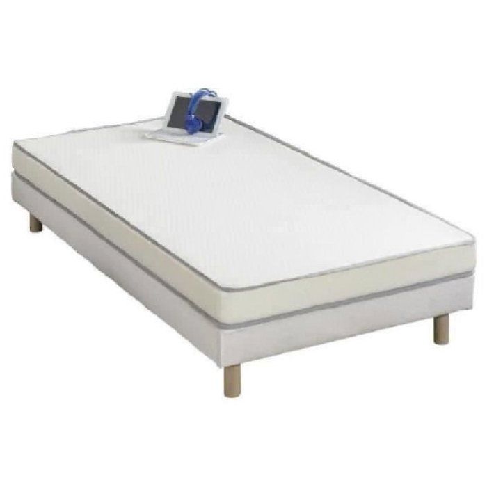 Matelas mousse 90 x 190 cm - DEKO DREAM Huopa - Mousse - Confort ferme - 10 cm - Fabrication européenne