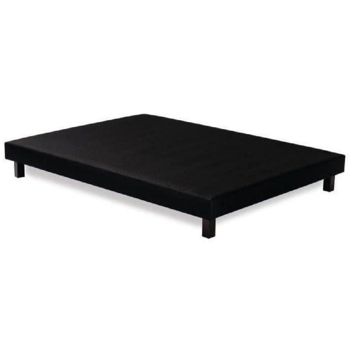 Sommier tapissier 160x200 cm - Noir - Pieds inclus - DEKO DREAM Rakenne