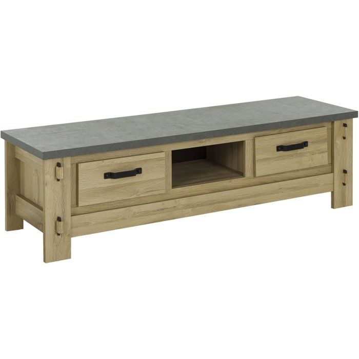 Meuble TV BROCELIANDE – Finition Chene Clair – 172 × 50 × 49 cm – GAMI