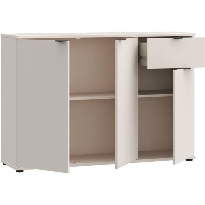 Buffet - GANYMEDE - 3 portes - 1 tiroir - Cachemire - L119,8 x P34,1 x H82,3 cm