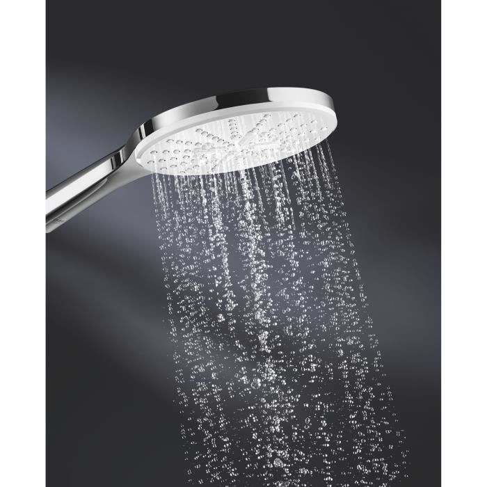 Douchette 3 jets - GROHE - Vitalio SmartActive 150 - Surface de jet blanche - Economie d'eau - Chromé