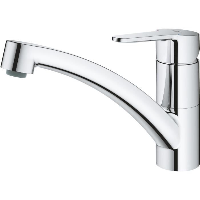 Mitigeur évier GROHE Start Eco - Chromé - Bec bas - Métal