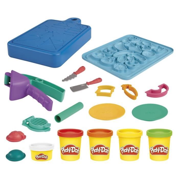 PLAY-DOH Kit du petit chef cuisinier, pâte a modeler, 14 accessoires de cuisine, jouets préscolaires, Playdoh Kitchens