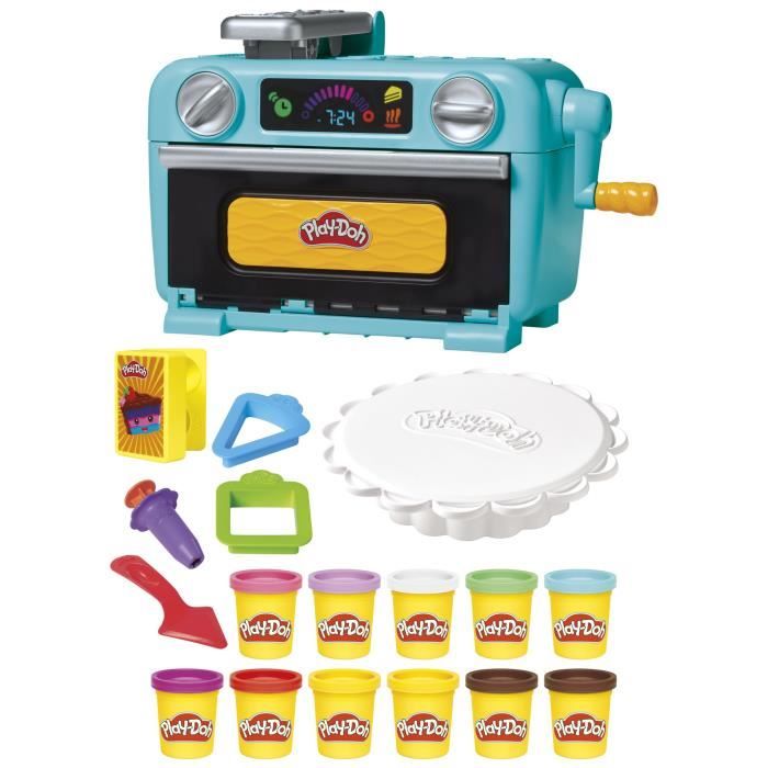 Play-Doh Ma jolie part de gâteau, four jouet, accessoires de cuisine factices et 11 pots de pâte a modeler, des 3 ans