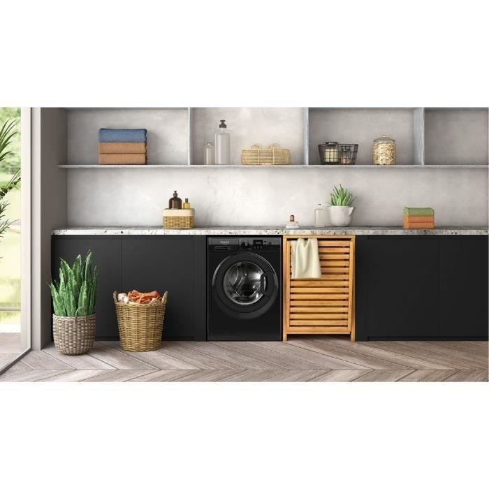 Lave-linge hublot HOTPOINT NS11469FBKFR - 11 kg - Induction - L60cm - 1400 trs/min - Classe A - Noir